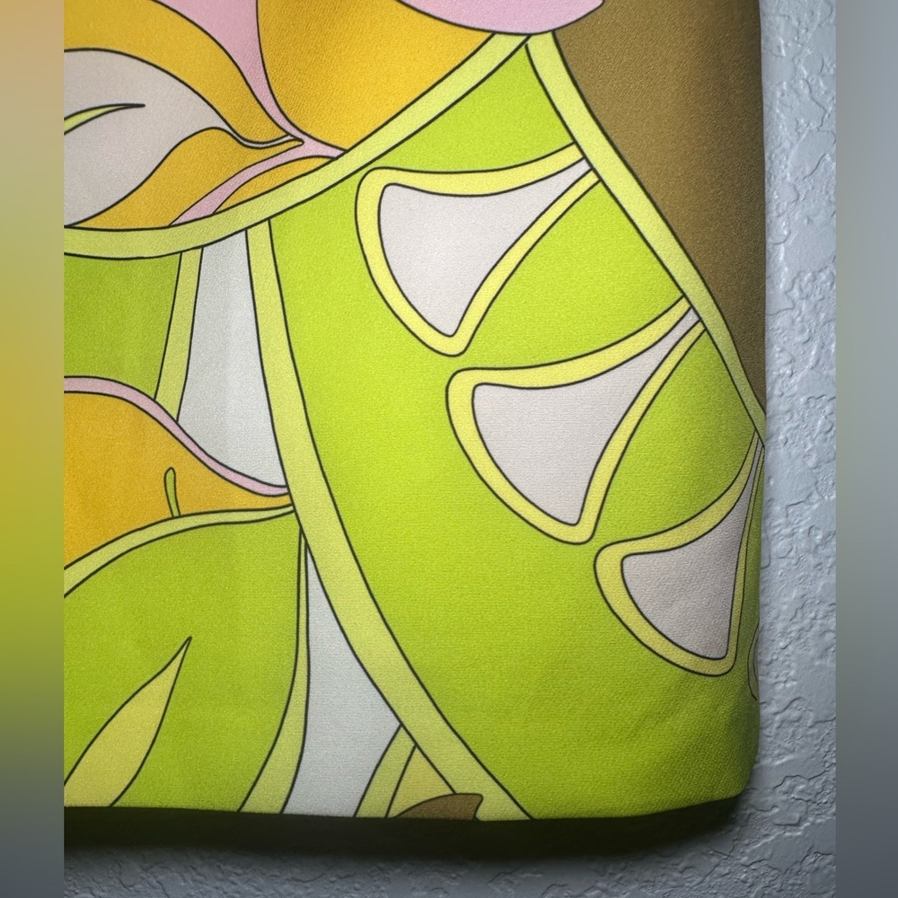 Zara Retro Print Yellow/Green Multicored Mini Skirt Size Medium - Picture 6 of 7